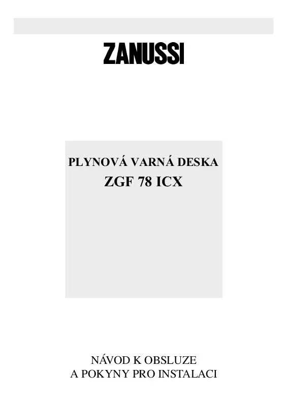 Mode d'emploi ZANUSSI ZGF786ICX