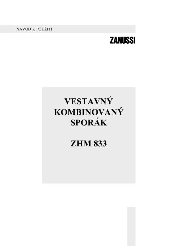Mode d'emploi ZANUSSI ZHM833IW