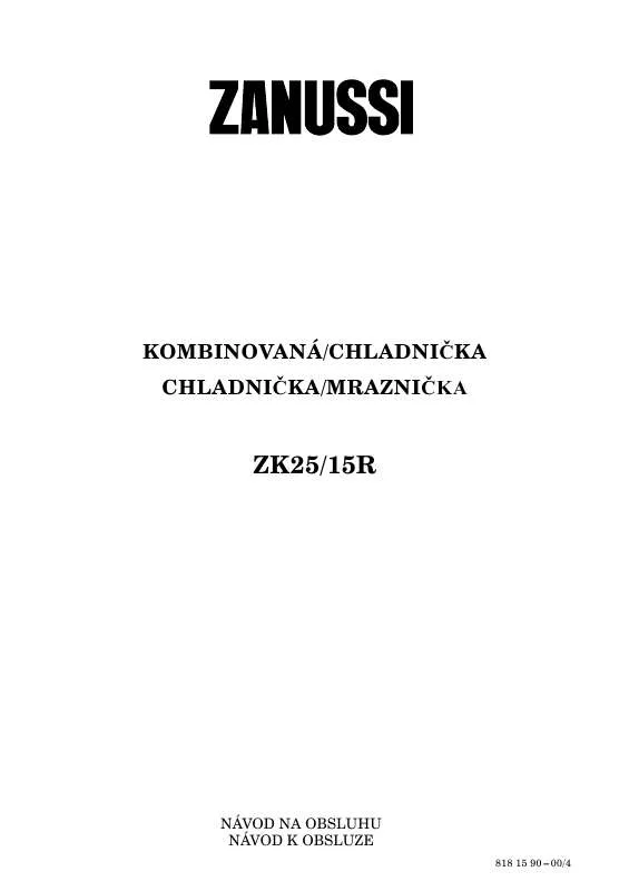 Mode d'emploi ZANUSSI ZK25/15R