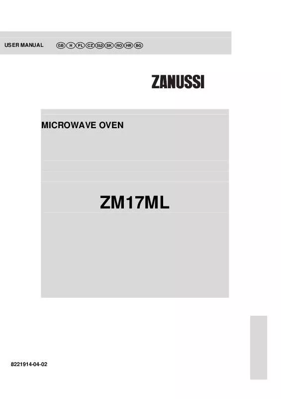 Mode d'emploi ZANUSSI ZM17ML