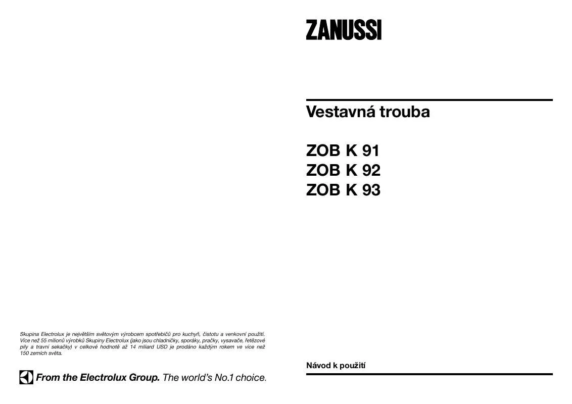 Mode d'emploi ZANUSSI ZOBK92QA