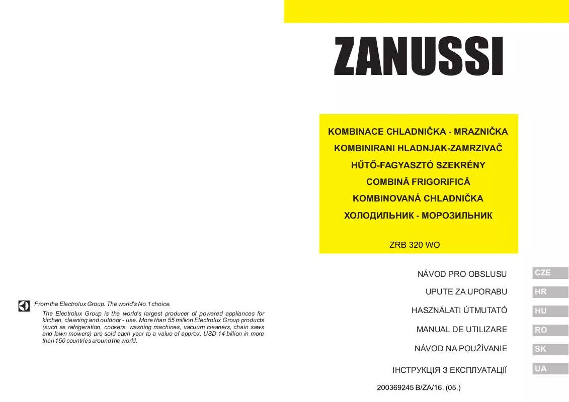Mode d'emploi ZANUSSI ZRB320WO