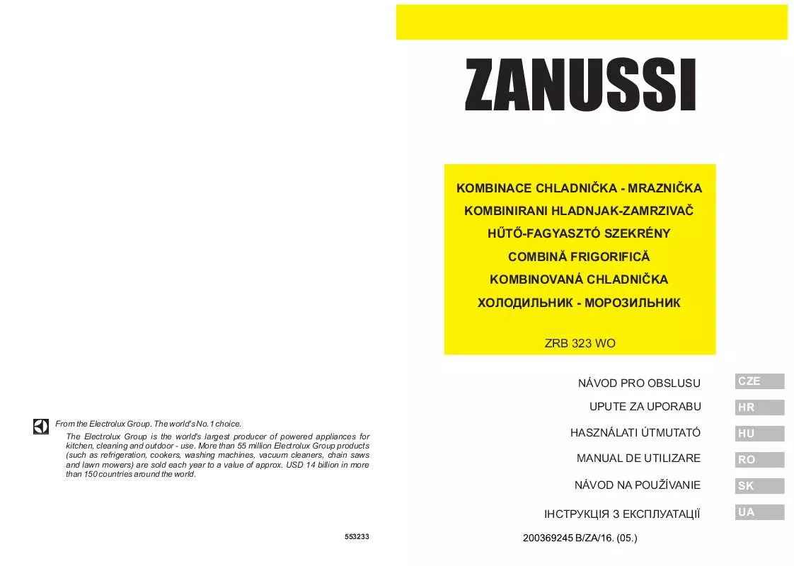 Mode d'emploi ZANUSSI ZRB323WO
