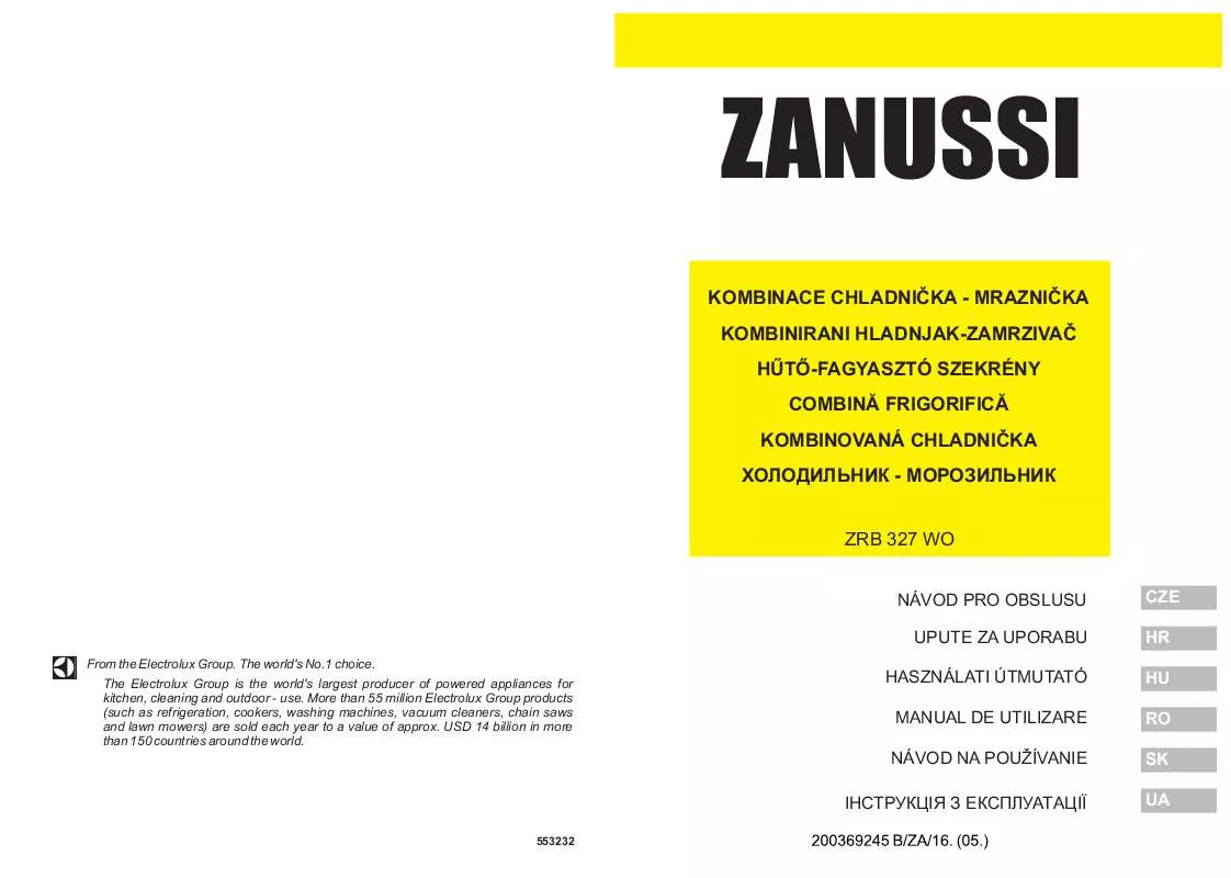Mode d'emploi ZANUSSI ZRB327WO