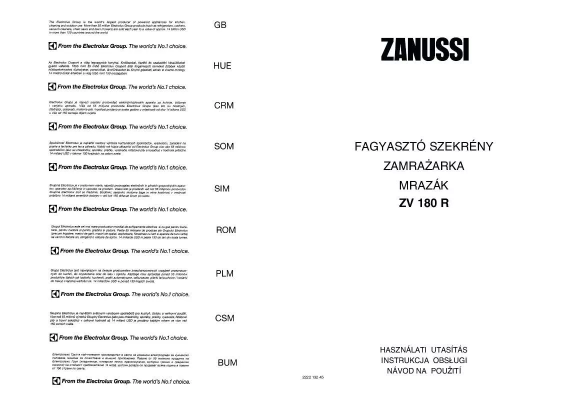 Mode d'emploi ZANUSSI ZV180R