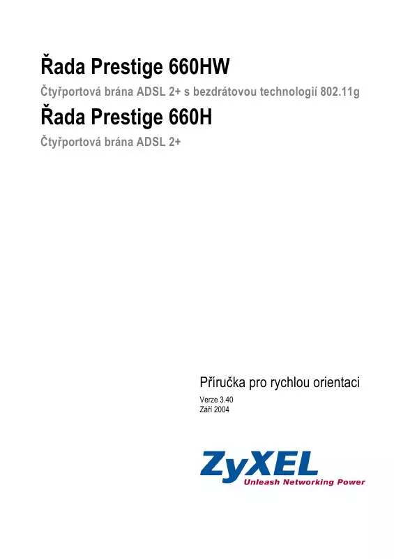 Mode d'emploi ZYXEL RADA PRESTIGE 660H