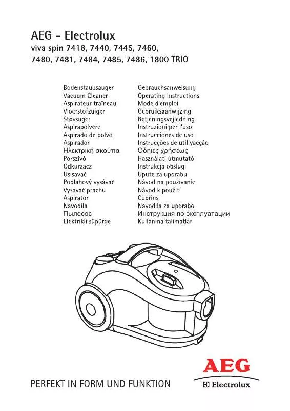 Mode d'emploi AEG-ELECTROLUX AVS7484