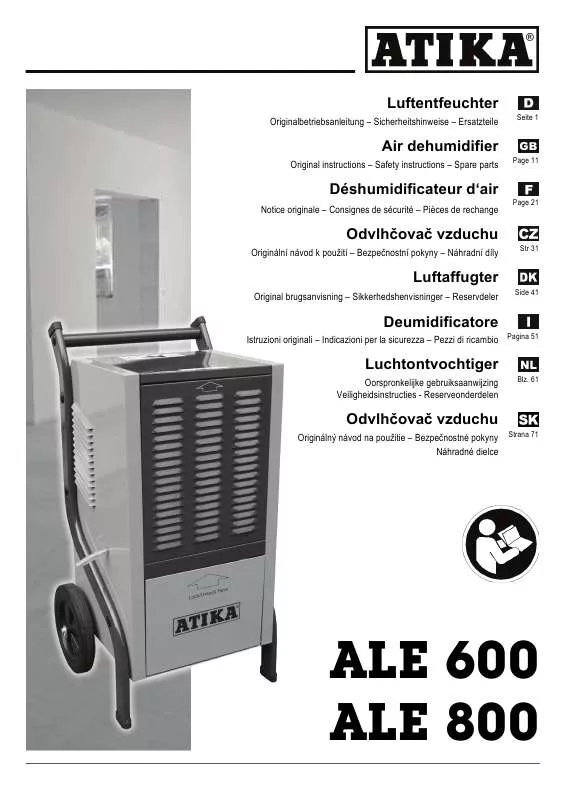 Mode d'emploi ATIKA ALE 600