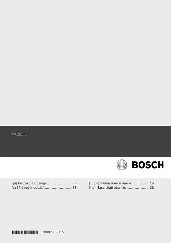 Mode d'emploi BOSCH NKC875T14D