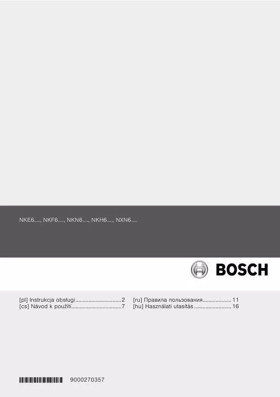 Mode d'emploi BOSCH NKE611G14D