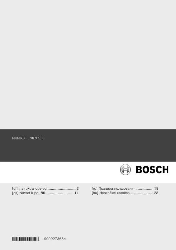 Mode d'emploi BOSCH NKN775T14D