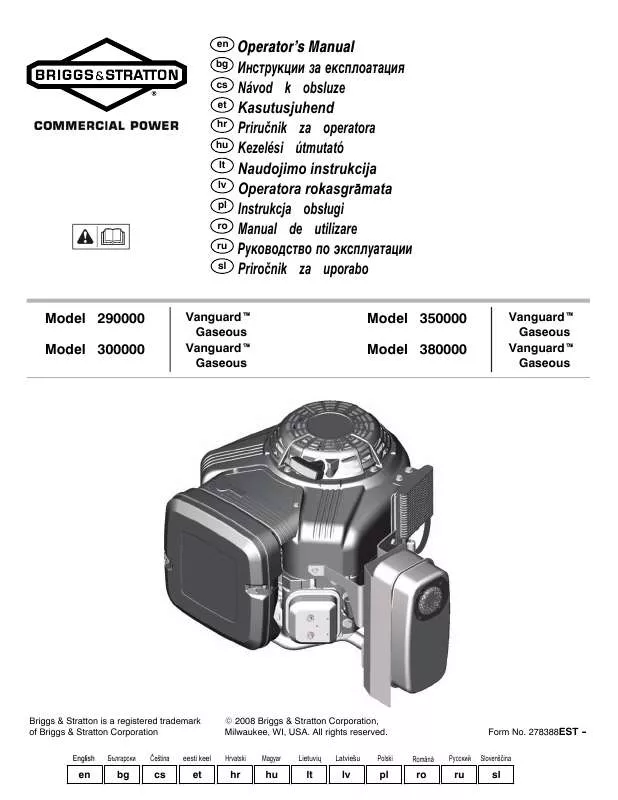 Mode d'emploi BRIGGS & STRATTON 290400