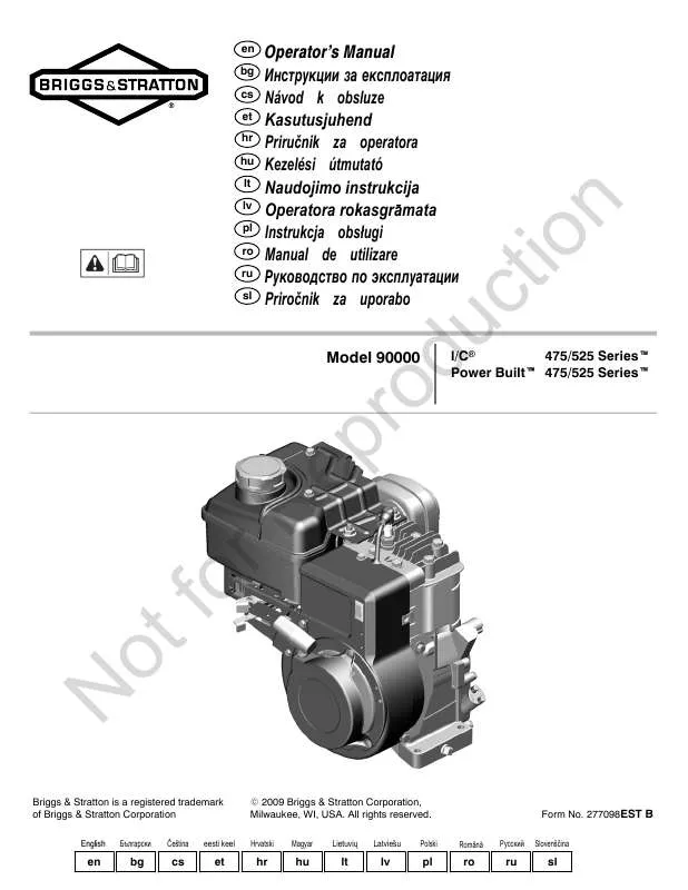 Mode d'emploi BRIGGS & STRATTON 91200