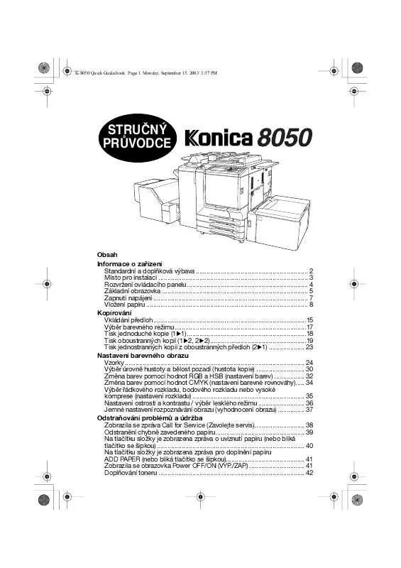 Mode d'emploi KONICA MINOLTA 8050