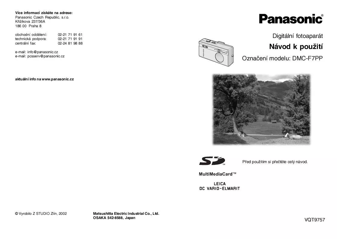 Mode d'emploi PANASONIC DMCF7