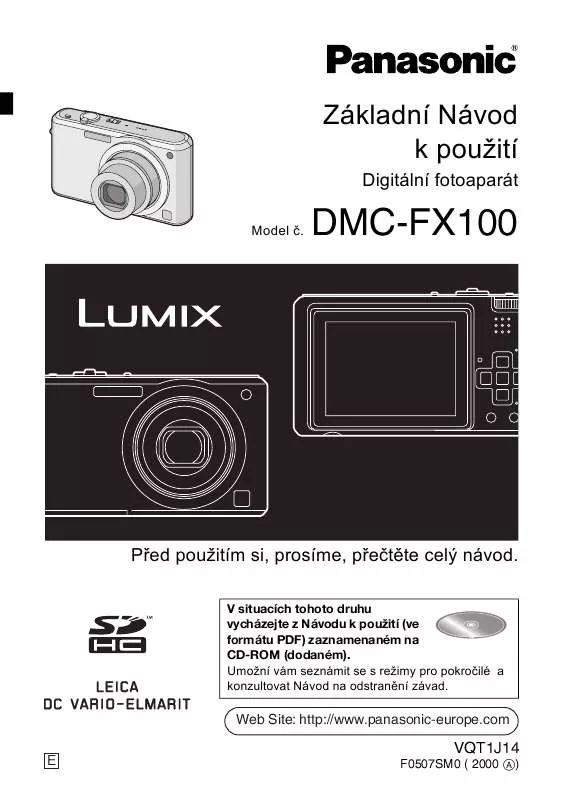 Mode d'emploi PANASONIC DMCFX100