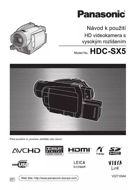 Mode d'emploi PANASONIC HDCSX5