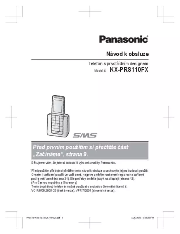 Mode d'emploi PANASONIC KX-PRS110FX