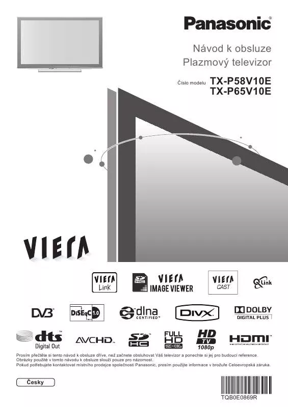 Mode d'emploi PANASONIC TX-P58V10E