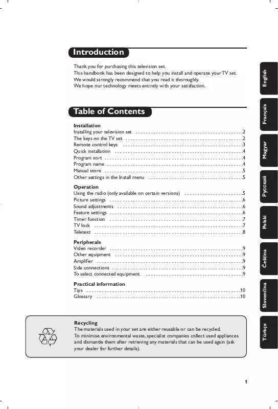 Mode d'emploi PHILIPS 25PT4457