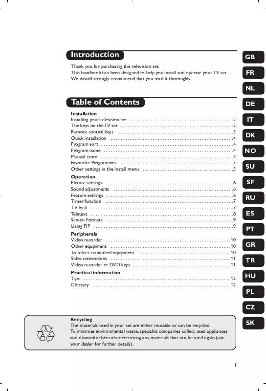 Mode d'emploi PHILIPS 29PT8640