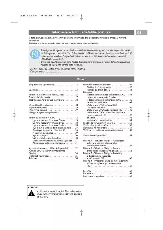 Mode d'emploi PHILIPS 37PF7641D