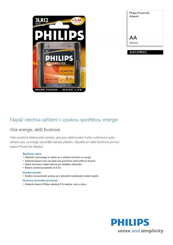 Mode d'emploi PHILIPS 3LR12PBXC