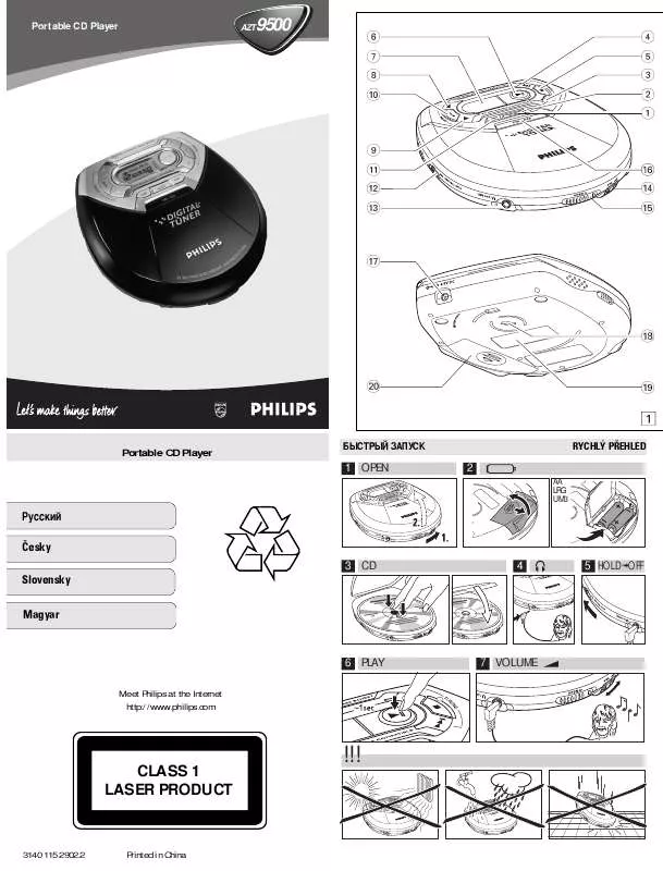 Mode d'emploi PHILIPS AZT9500/00C