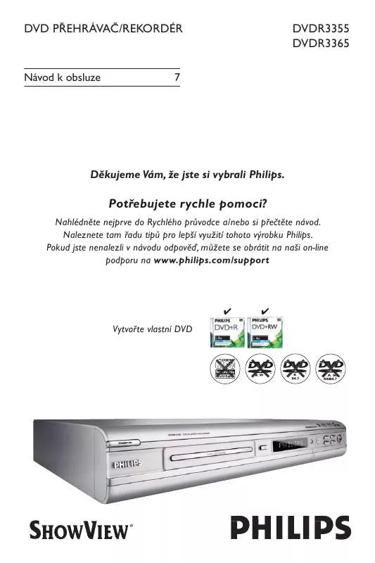 Mode d'emploi PHILIPS DVDR3365