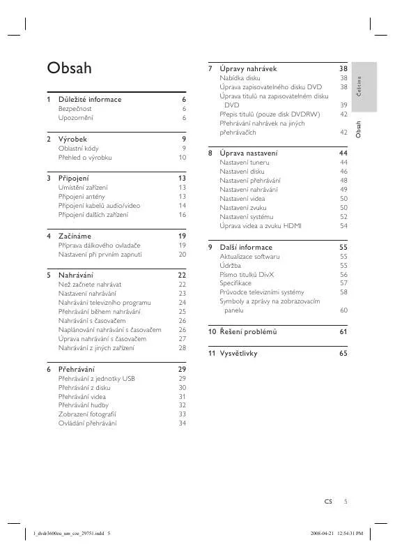 Mode d'emploi PHILIPS DVDR3600