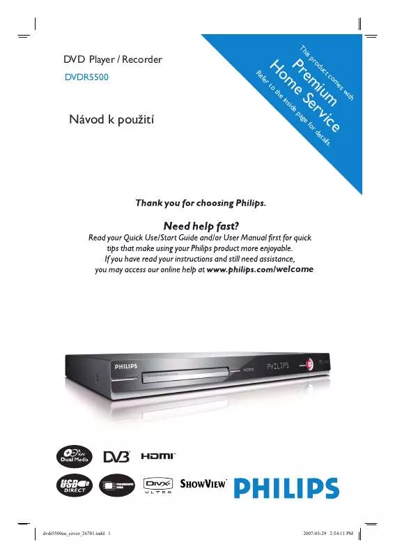 Mode d'emploi PHILIPS DVDR5500