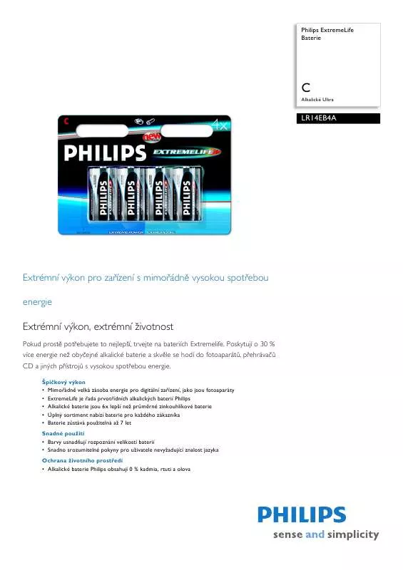 Mode d'emploi PHILIPS LR14EB4A