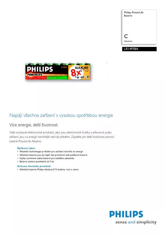 Mode d'emploi PHILIPS LR14PS8A