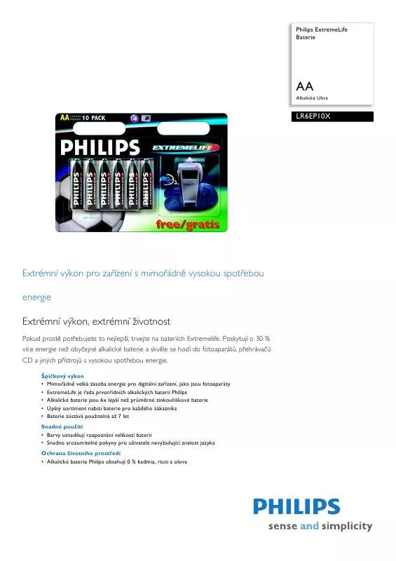 Mode d'emploi PHILIPS LR6EP10X