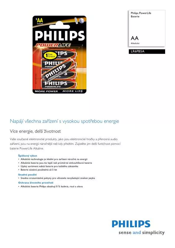 Mode d'emploi PHILIPS LR6PB5A