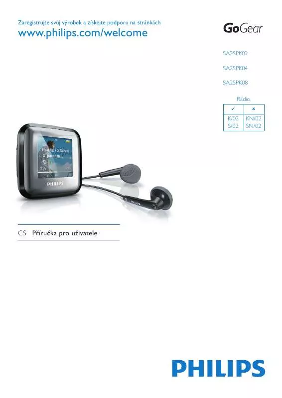 Mode d'emploi PHILIPS SA2SPK08SN