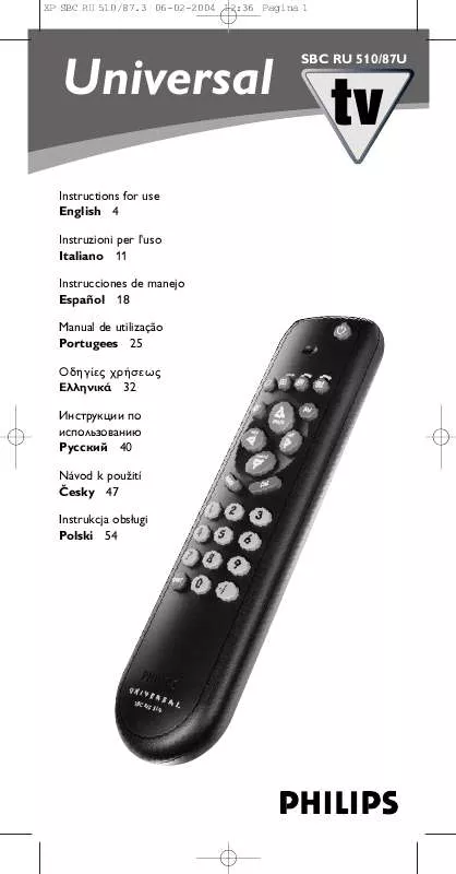 Mode d'emploi PHILIPS SBCRU510/00U