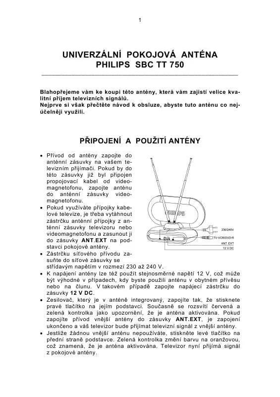 Mode d'emploi PHILIPS SBCTT750