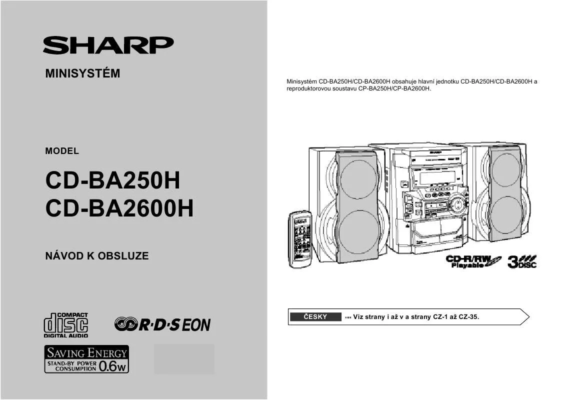 Mode d'emploi SHARP CD-BA250H/2600H