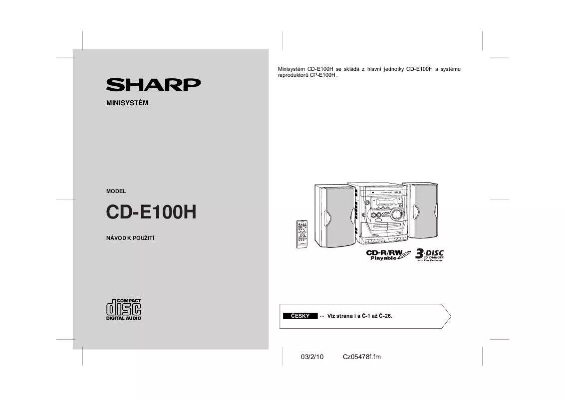 Mode d'emploi SHARP CD-E100H