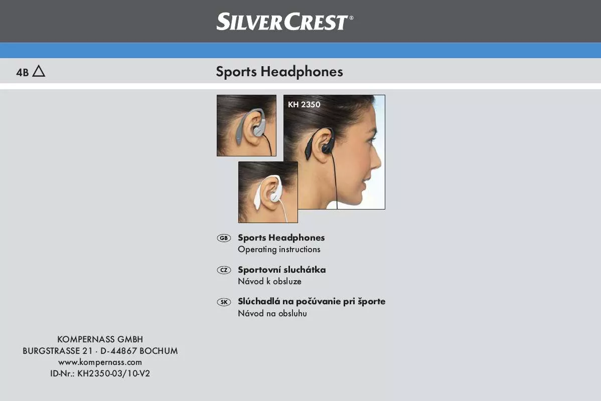 Mode d'emploi SILVERCREST KH 2350 SPORTS HEADPHONES