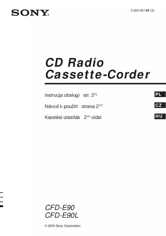 Mode d'emploi SONY CFD-E90L