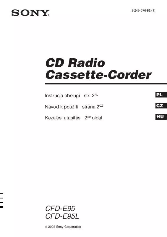 Mode d'emploi SONY CFD-E95