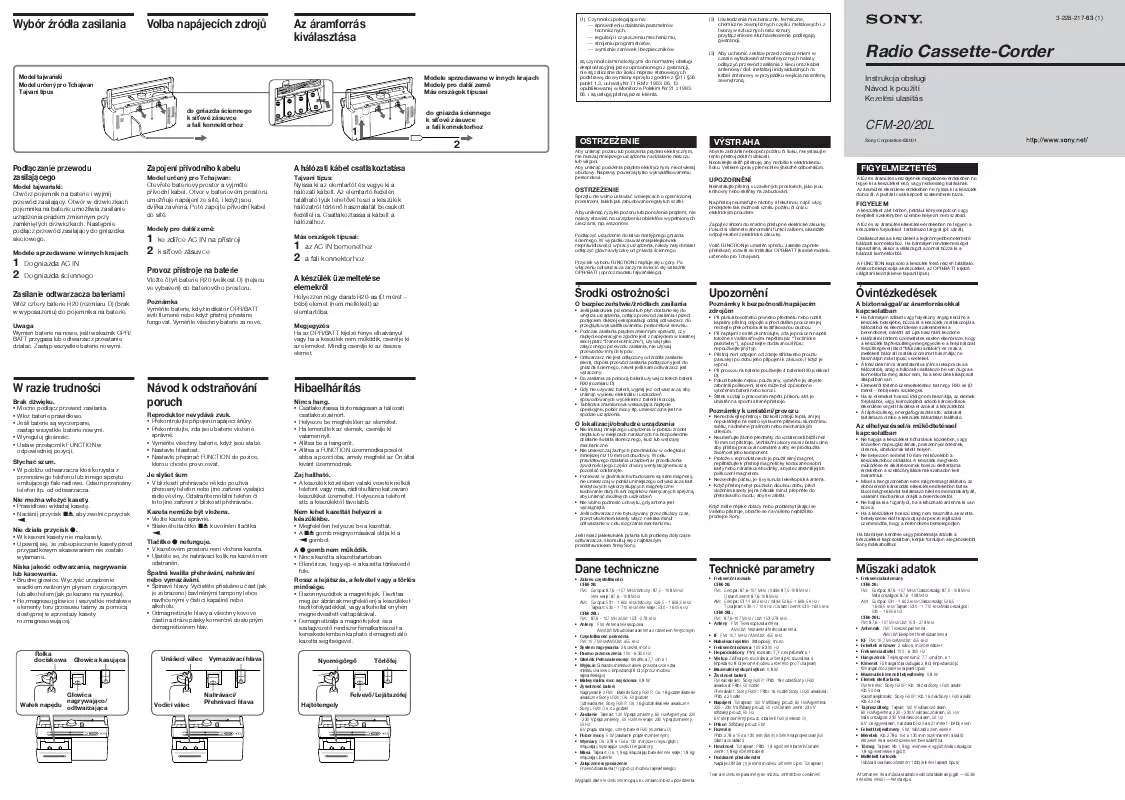 Mode d'emploi SONY CFM-20L