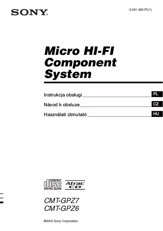 Mode d'emploi SONY CMT-GPZ7