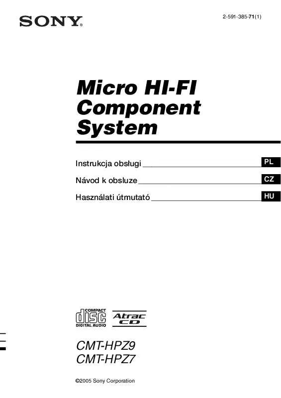 Mode d'emploi SONY CMT-HPZ7