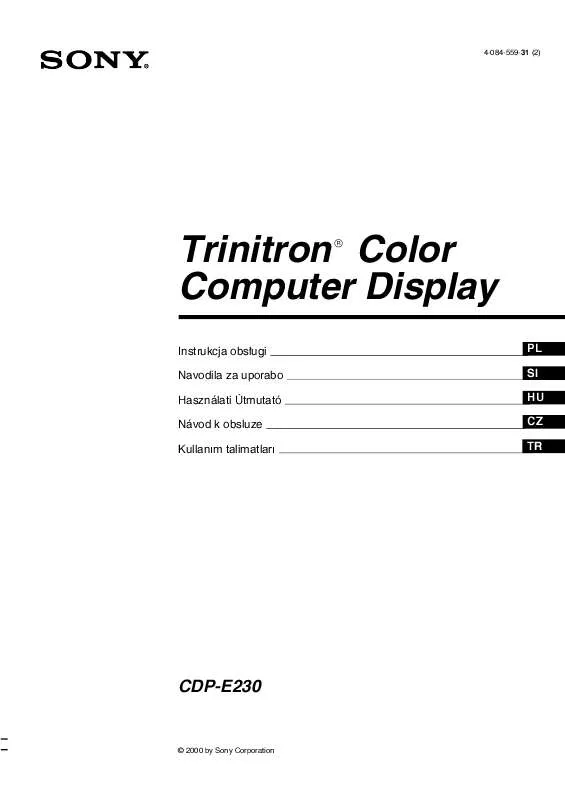 Mode d'emploi SONY CPD-E230