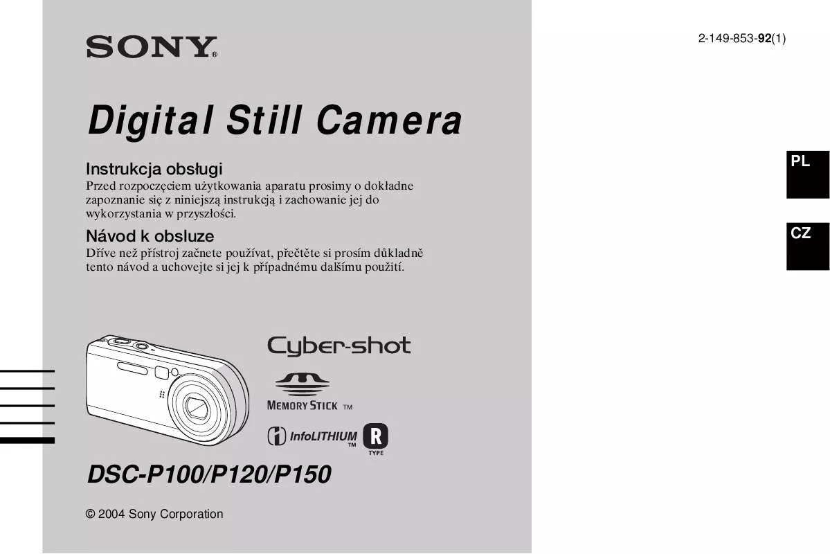 Mode d'emploi SONY CYBER-SHOT DSC-P150