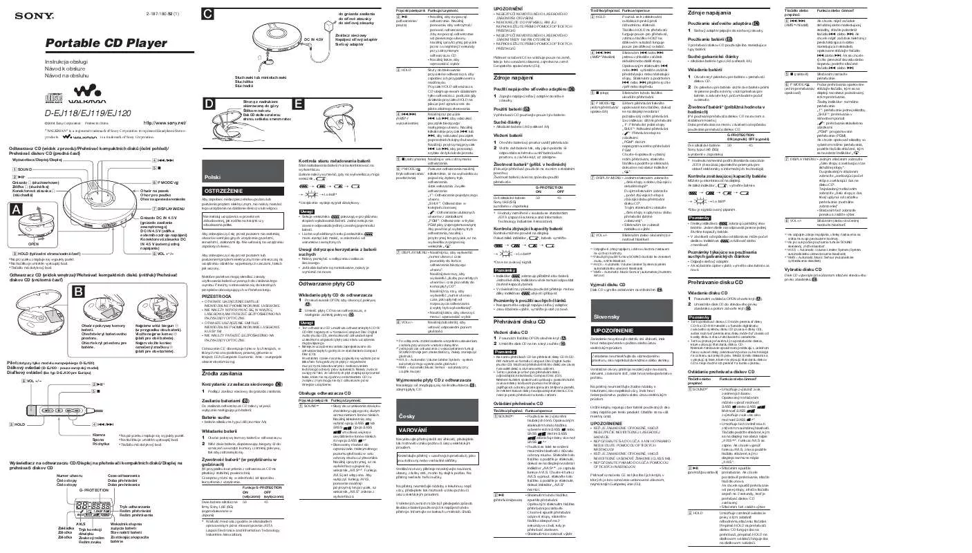 Mode d'emploi SONY D-EJ118