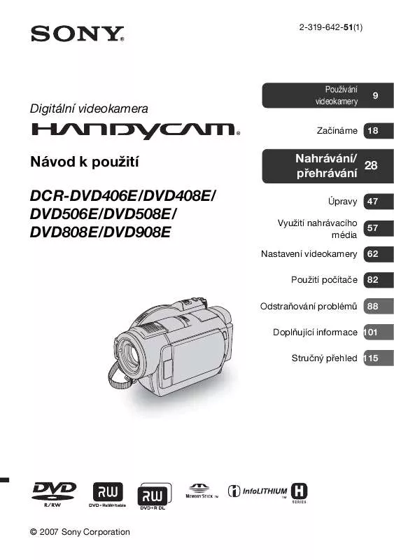 Mode d'emploi SONY DCR-DVD406E